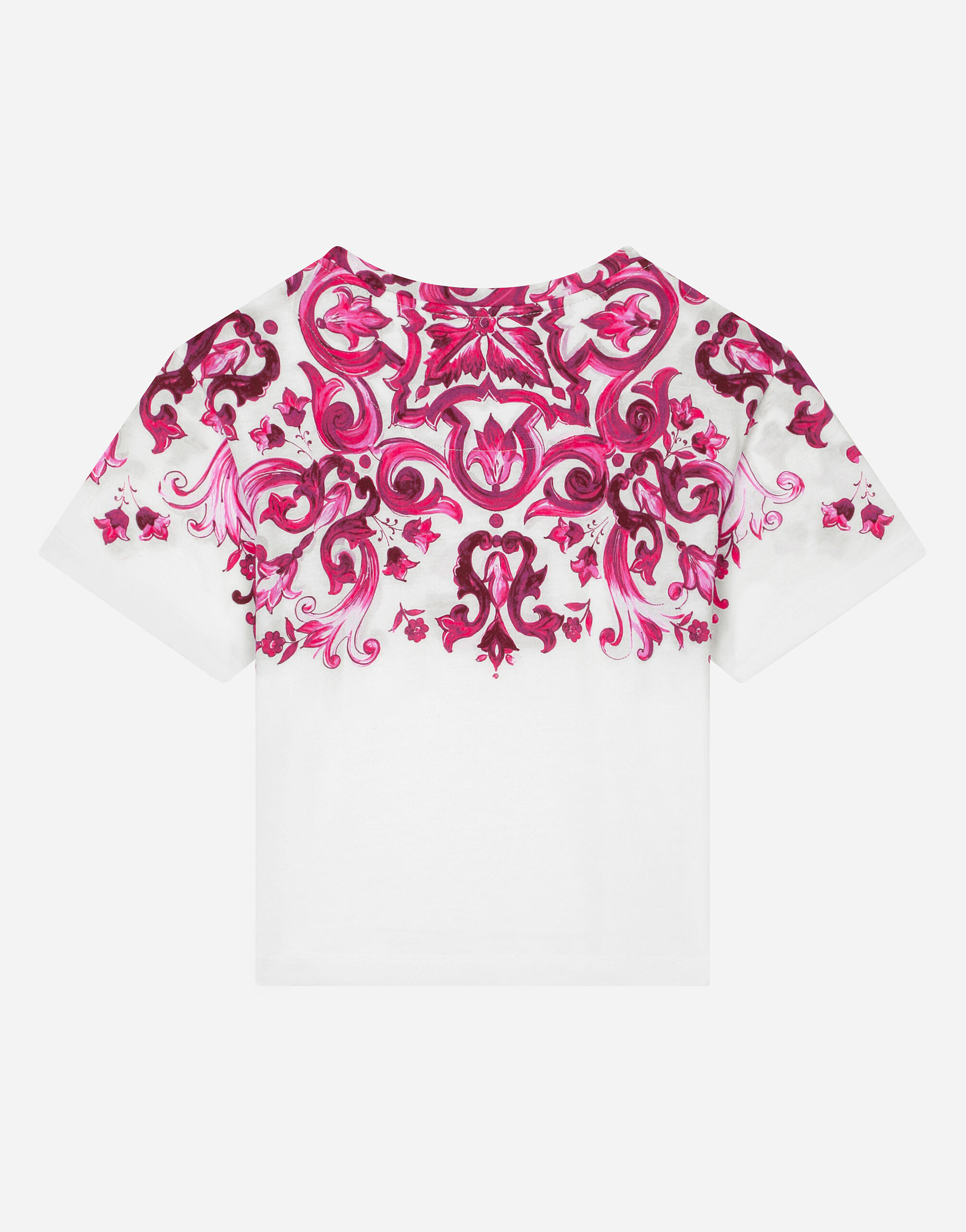 Majolica-print jersey T-shirt in Multicolor for | Dolce&Gabbana® US