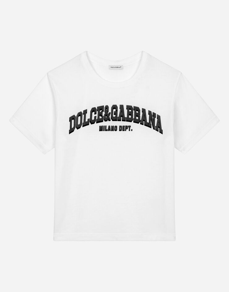 Dolce & Gabbana Camiseta de punto con logotipo Dolce&Gabbana Blanco L4JTEYG7M1E