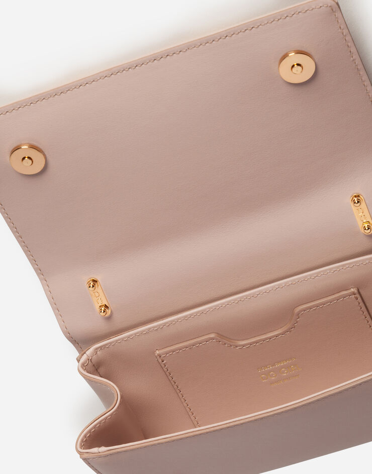 Dolce & Gabbana حقيبة الهاتف DG للبنات من جلد عجل وردي فاتح BI1416AW070