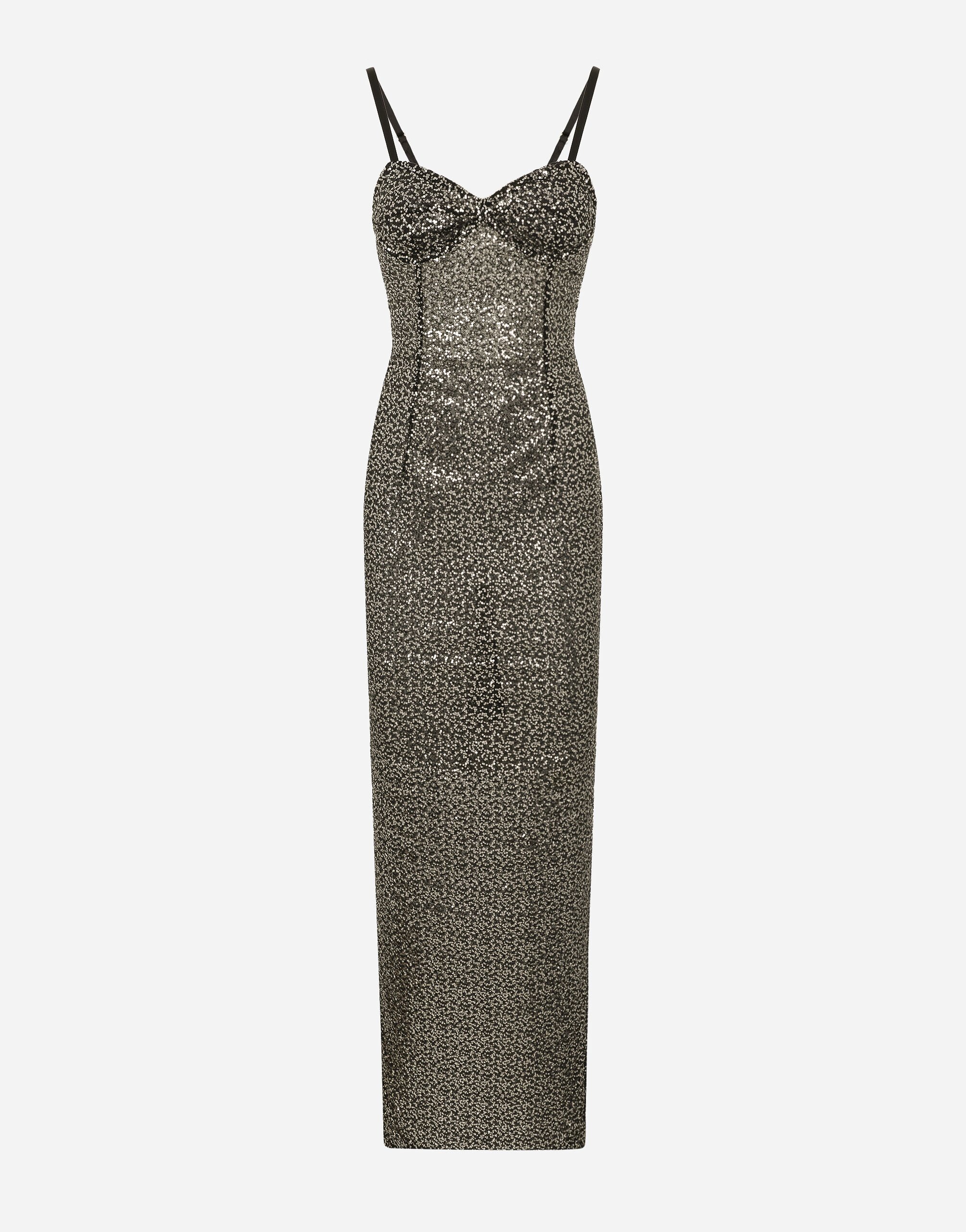 ${brand} Long sequined corset dress ${colorDescription} ${masterID}