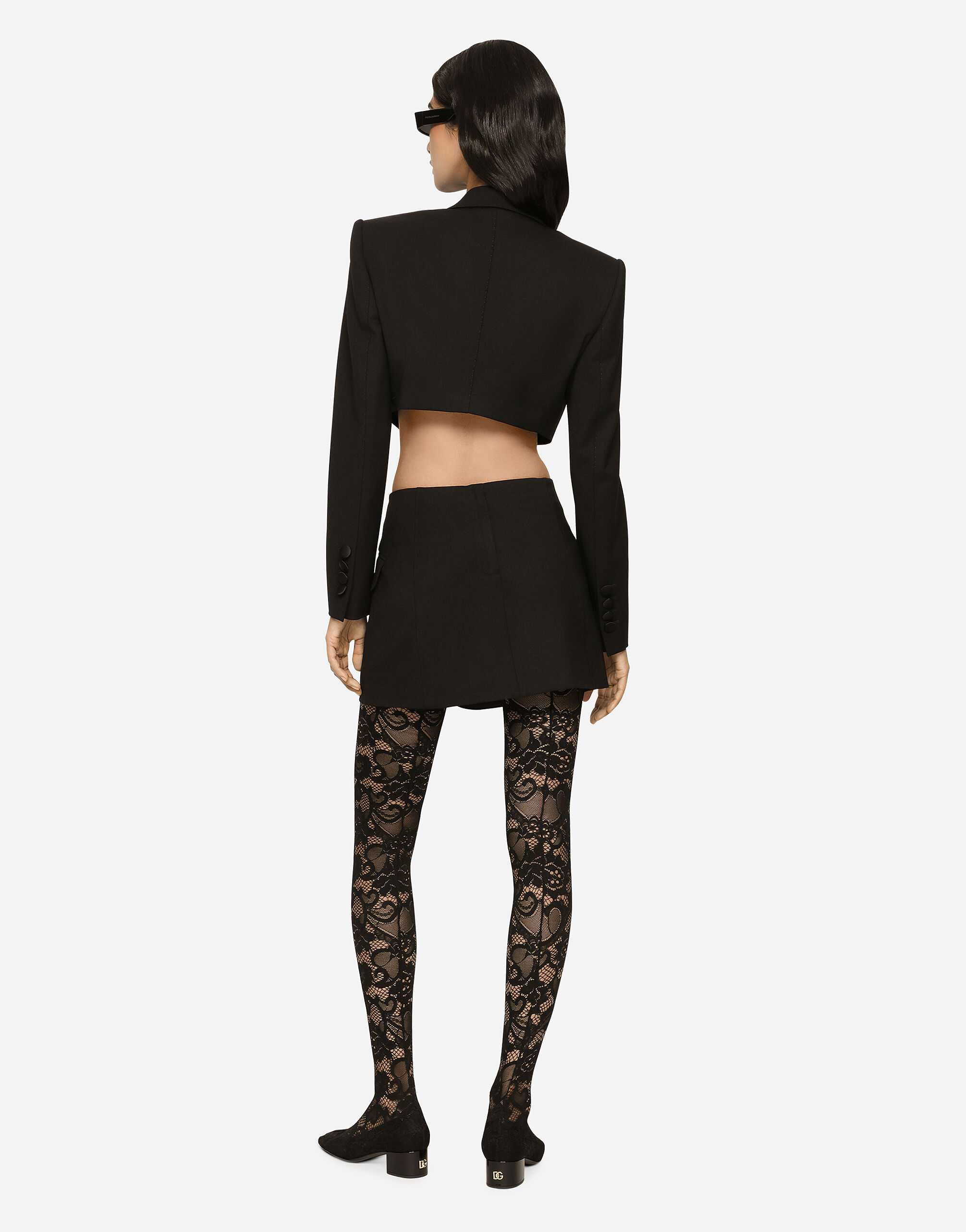 Twill mini wrap skirt in Black for Women | Dolce&Gabbana®