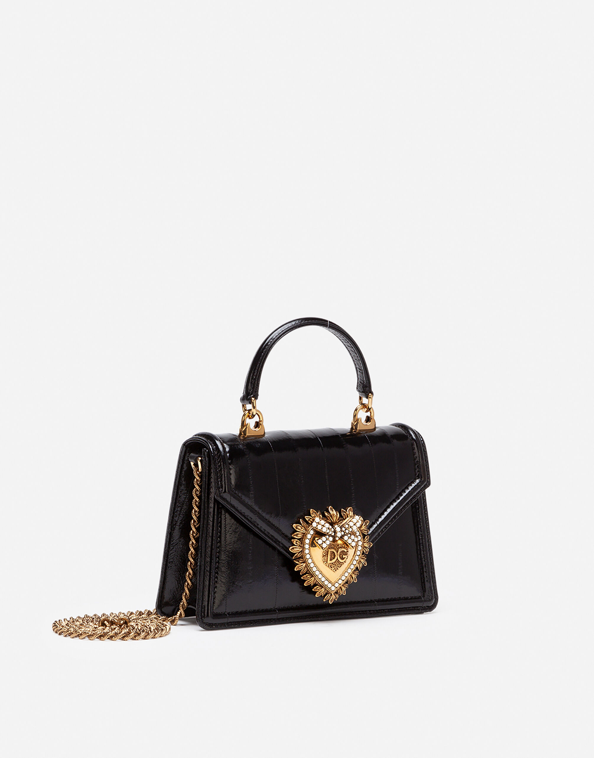 Small Devotion bag in eel in Black for Women | Dolceu0026Gabbana®