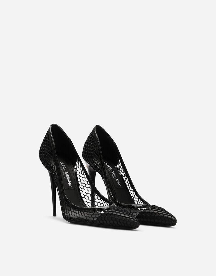 Dolce & Gabbana Mesh and patent leather pumps Black CD1919AG883