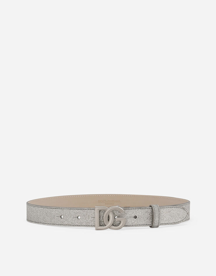 Dolce & Gabbana Glittery fabric belt Silver EE0068AF220