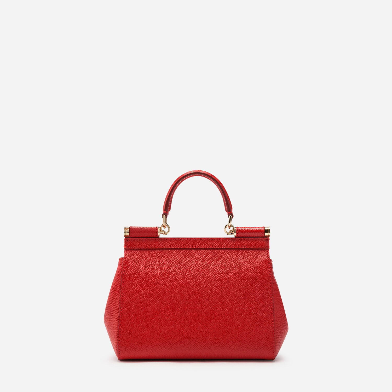 Dolce And Gabbana Red Dauphine Leather Mini Miss Sicily Crossbody