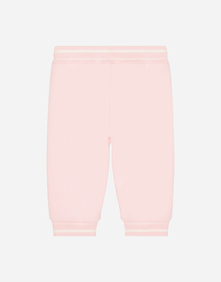 Dolce & Gabbana Pantalone in jersey con placca logata Rosa L2JPC9G7N2V