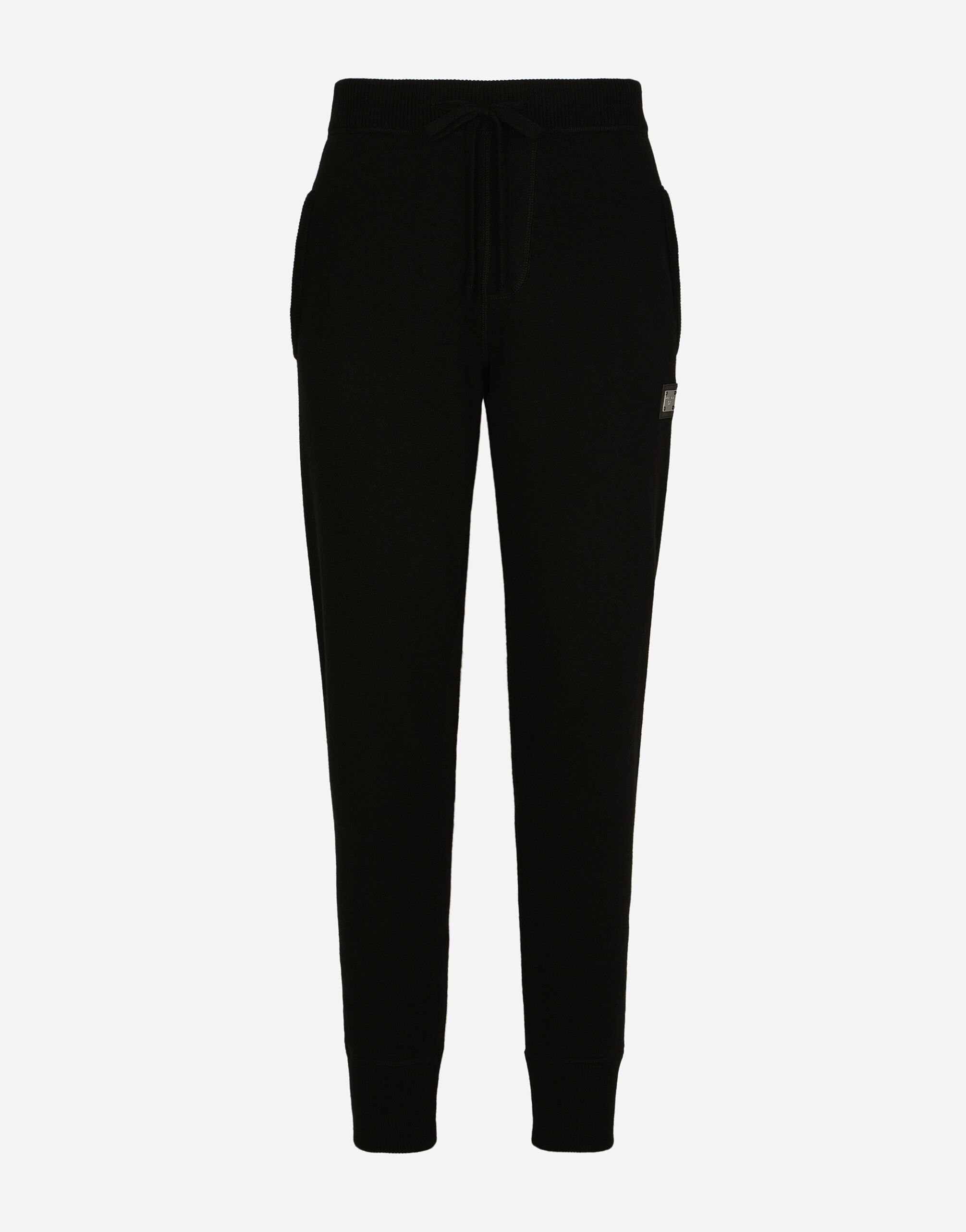 Dolce & Gabbana سروال للركض محاك من صوف وكشمير أسود VG6184VN187