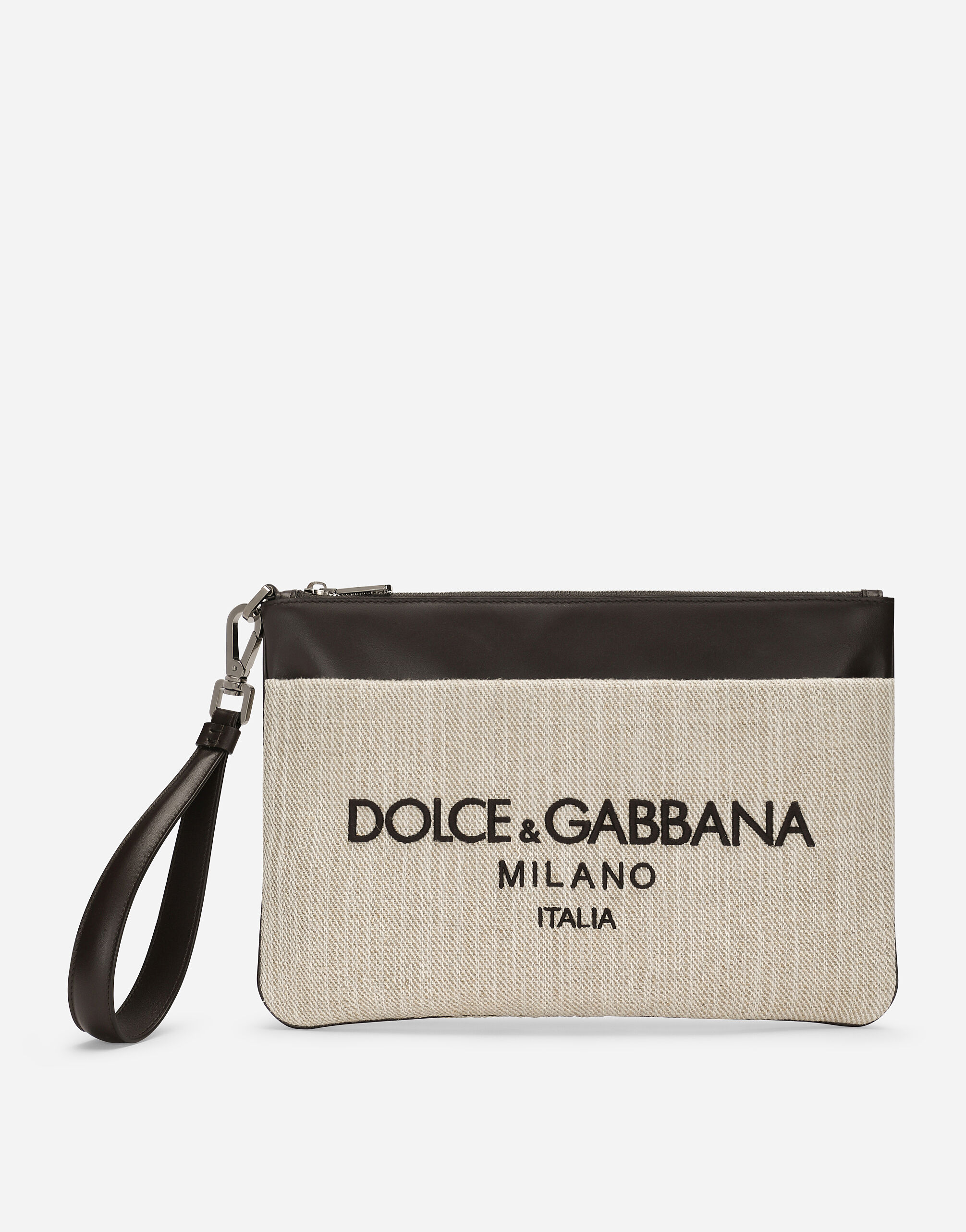 Dolce & Gabbana Pouch Bag aus Canvas Grün GH895AHUMOH