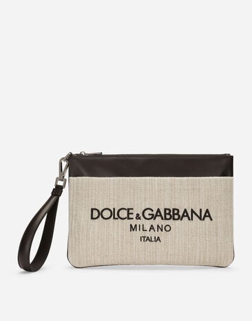 Dolce & Gabbana Pouch in canvas Marrone BM2338A8034