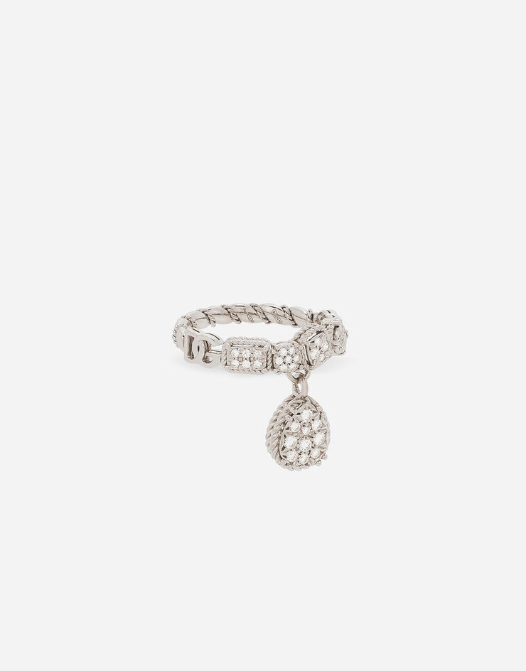 Dolce & Gabbana Easy Diamond ring in white gold 18kt and diamonds pavé Weiss WRQD2GWPAVE