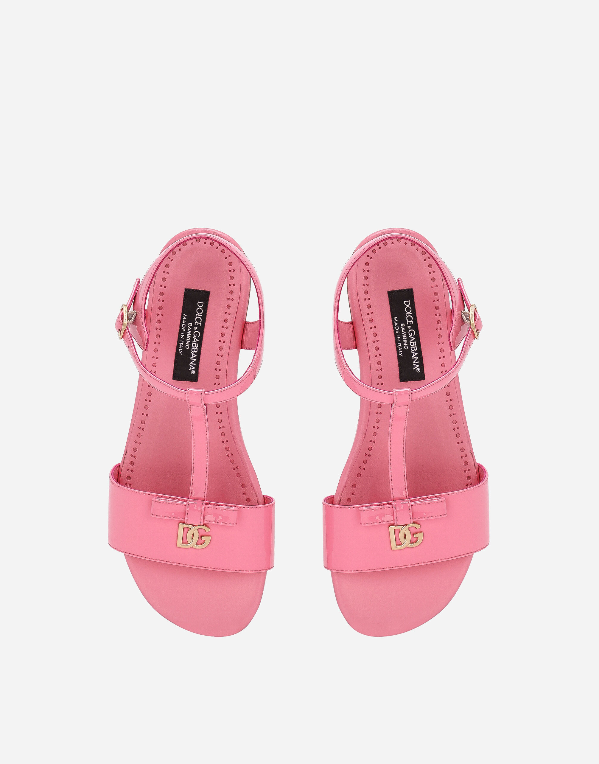 Patent leather sandals in Pink for Girls | Dolceu0026Gabbana®