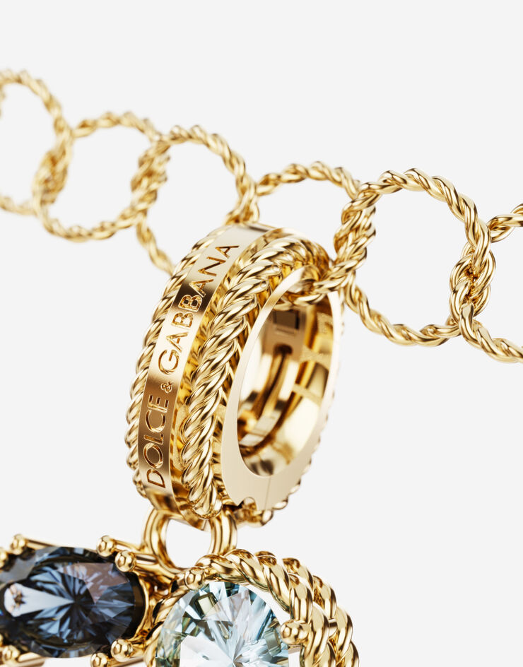 Dolce & Gabbana حِلية حرف O بألوان الطيف من ذهب أصفر عيار 18 قيراط مع أحجار كريمة متعددة الألوان ذهبي WANR1GWMIXO
