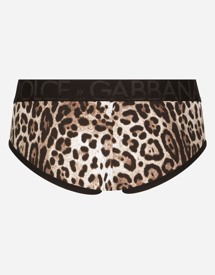 Dolce & Gabbana Slip Brando bi-elastischer Jersey Leoprint Animal-Print M3D24JONO03