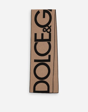 Dolce & Gabbana Wool jacquard scarf with Dolce&Gabbana logo Print GQ348EG0WS2