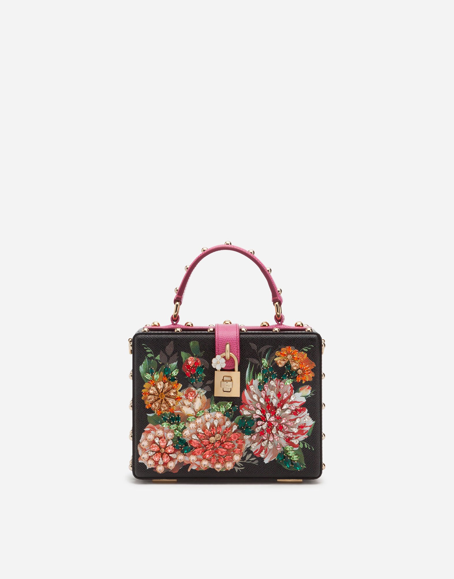 Dolce & Gabbana Dolce Box bag in printed dauphine calfskin with embroidery Print BB5970AT878