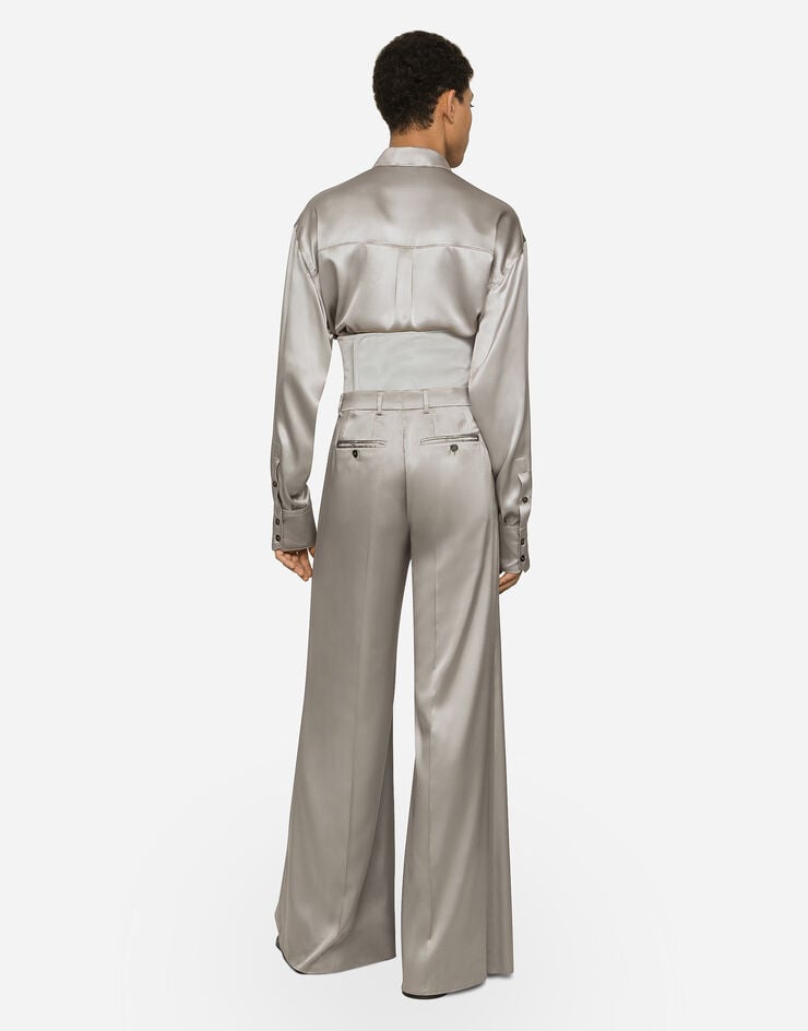 Dolce&Gabbana Рубашка свободного кроя из шелка серый G5LE5TFU1AU