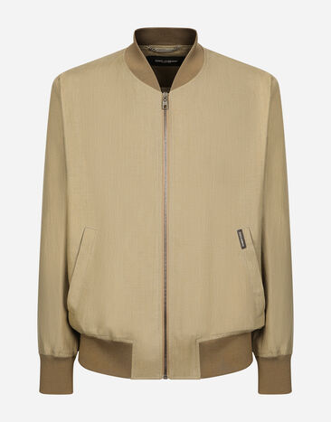 Dolce & Gabbana Unlined linen bomber jacket White G9BFRTHUMQ4