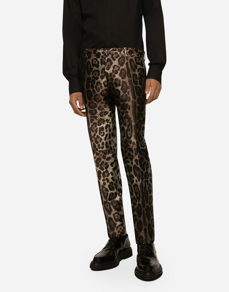 Dolce & Gabbana Double-breasted leopard-design jacquard Sicilia-fit suit Multicolor GKSGMTFJSCN