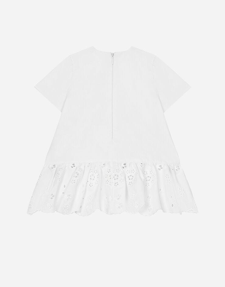 Dolce & Gabbana Kleid aus Popeline mit DG-Logo Weiss L23DY3G7NXW