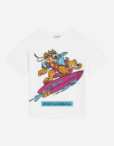 Dolce & Gabbana Camiseta de punto con estampado de mascota Negro EP0097AQ970