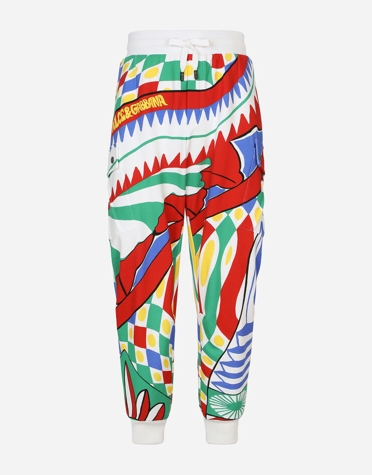 Carretto-print jersey cargo pants in Multicolor for