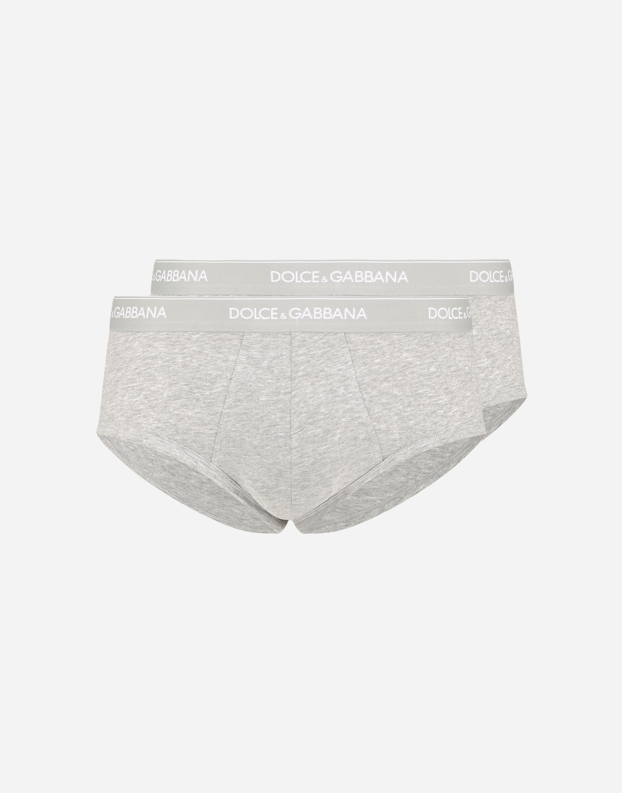 Dolce & Gabbana, Underwear & Socks, Dolce Gabbana White Striped Cotton  Stretch Logo Brief Mens Underwear