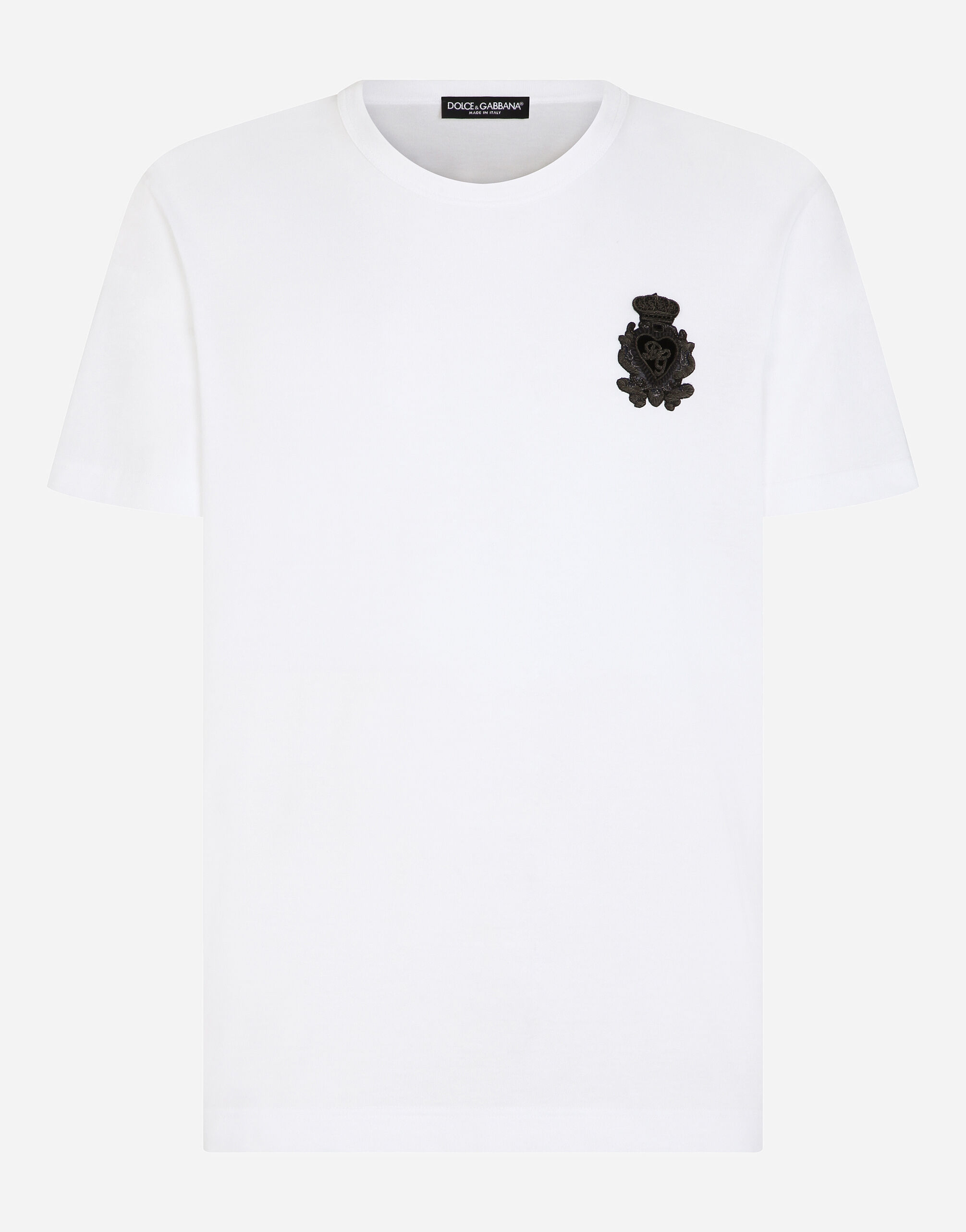 Dolce amp; Gabbana Kids logo-patch cotton T-shirt - White