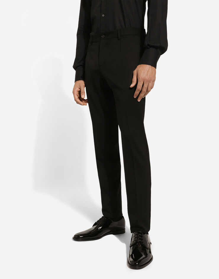 Dolce & Gabbana Pantalone in sallia di lana stretch Nero GY7BMTGH168