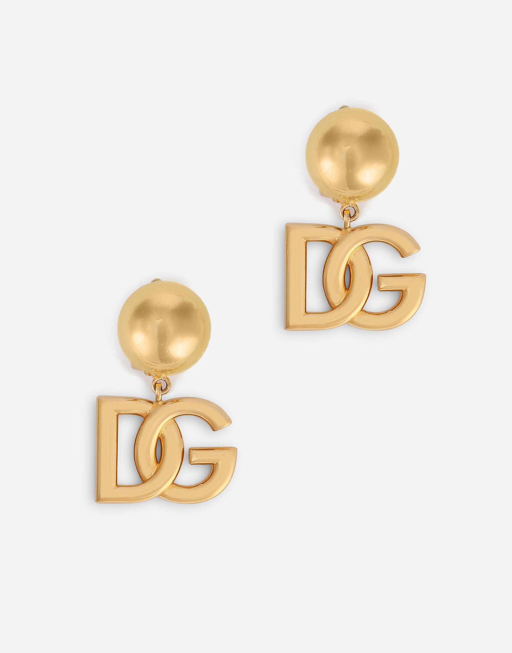 Dolce & Gabbana Clip-on earrings with DG logo Print F6GAZTHS5Q0