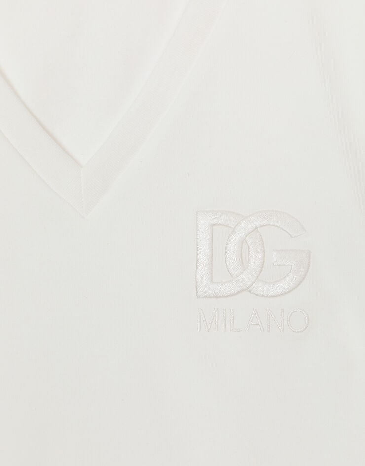 Dolce&Gabbana Short-sleeved T-shirt with DG logo White F8U50ZGDBZZ