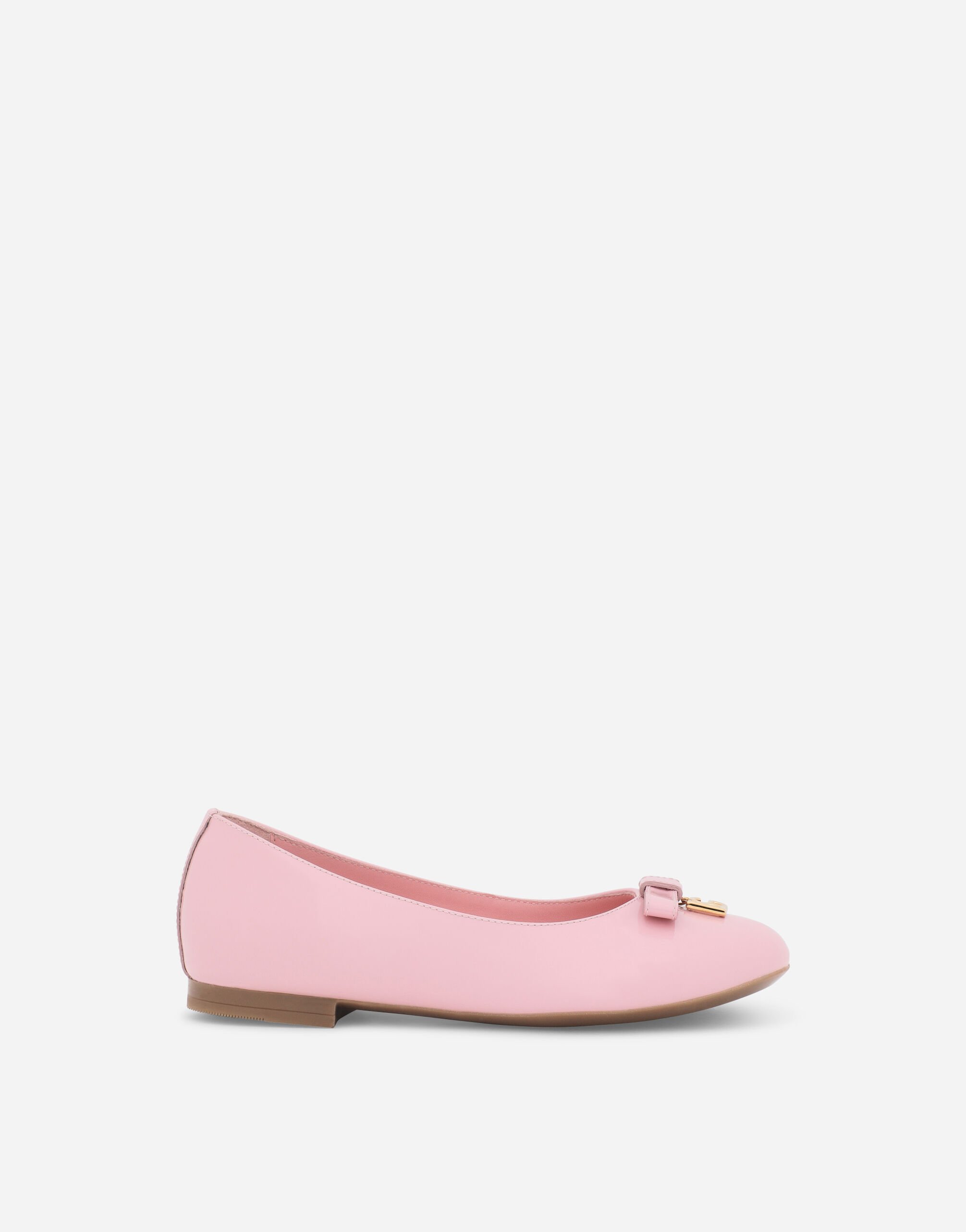 ${brand} Patent leather ballet flats with metal DG logo ${colorDescription} ${masterID}