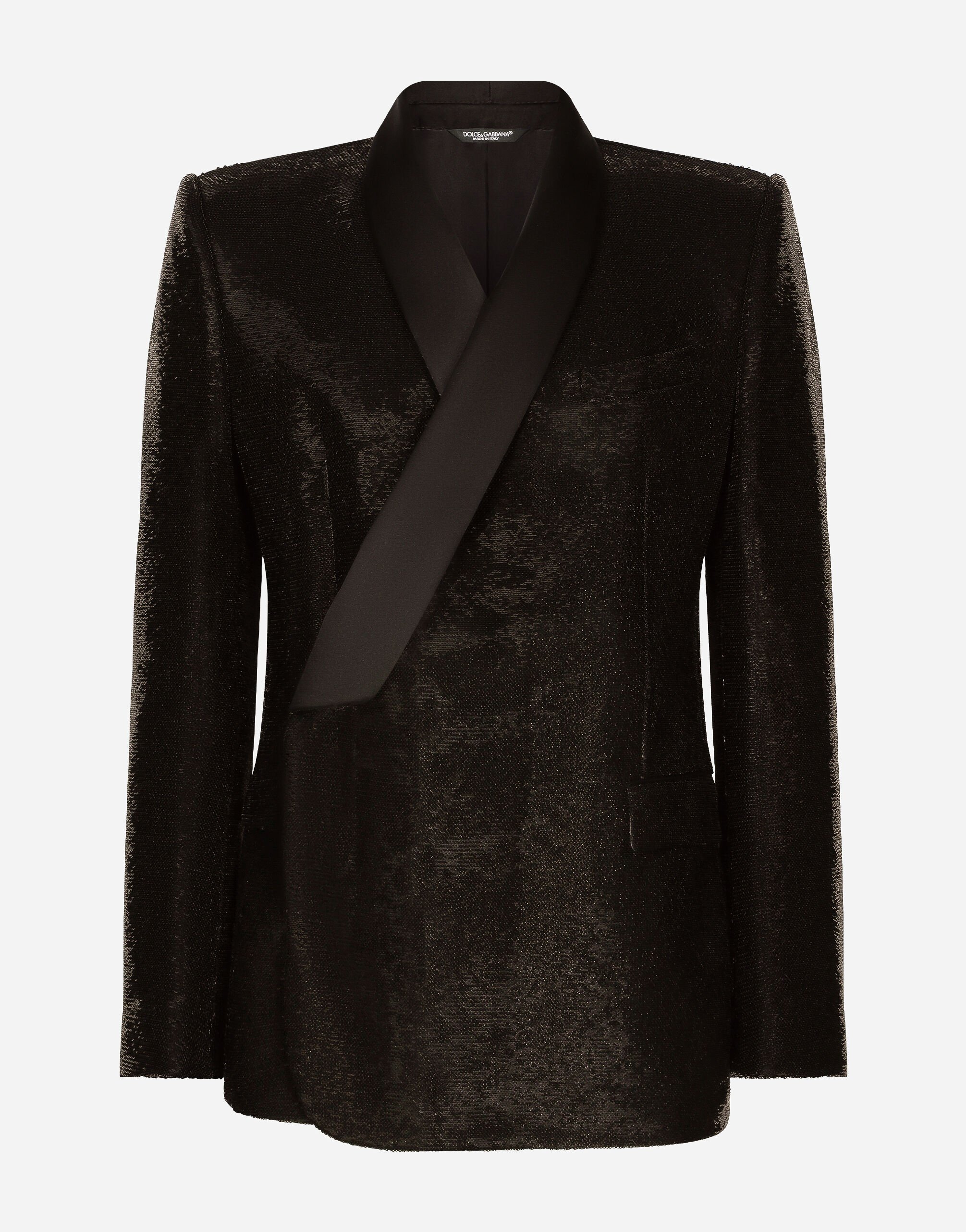 ${brand} Sequined double-breasted Sicilia-fit tuxedo jacket ${colorDescription} ${masterID}