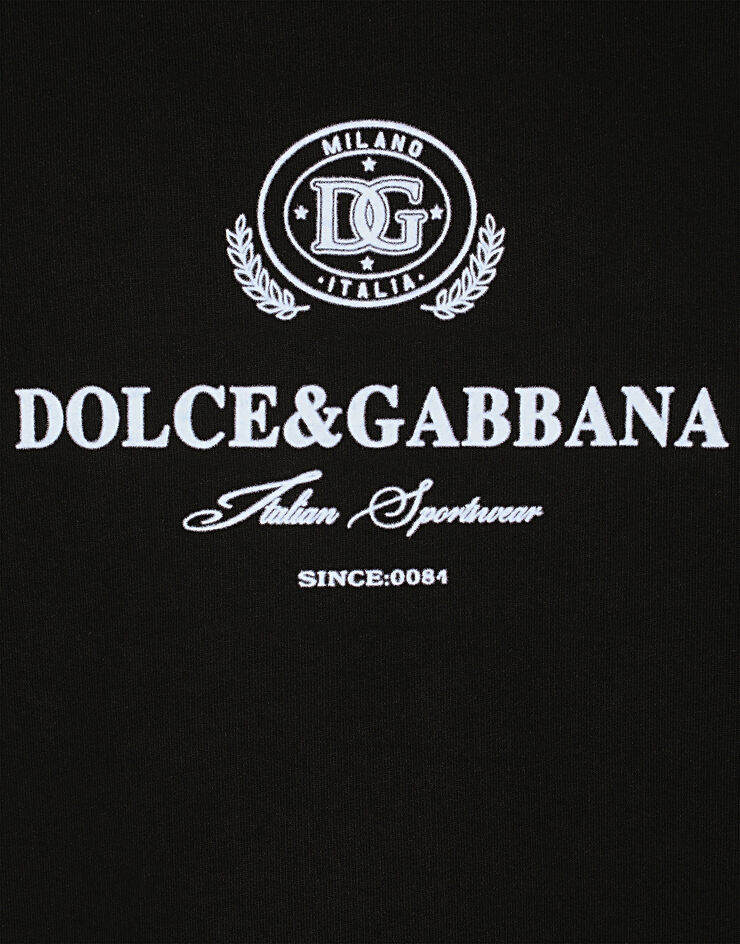 Dolce & Gabbana Sweatshirt aus Jersey mit Dolce&Gabbana Logoprint Schwarz G9AHSTG7NYD