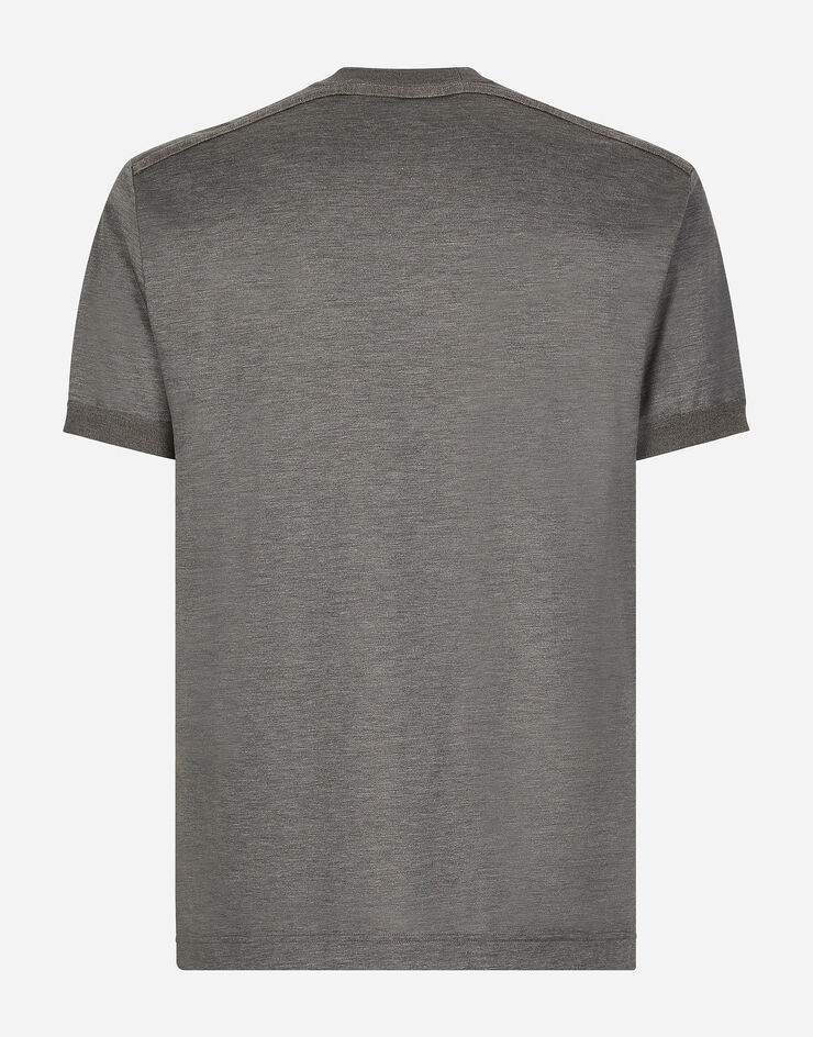 Dolce & Gabbana Silk round-neck T-shirt Grey G8SA9ZHU7OJ