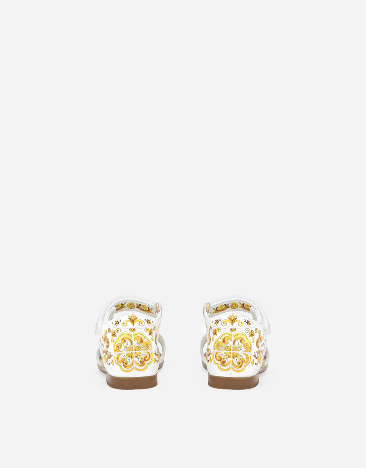 Dolce & Gabbana 黄色马约利卡印花小牛皮凉鞋 黄 D20064AC113