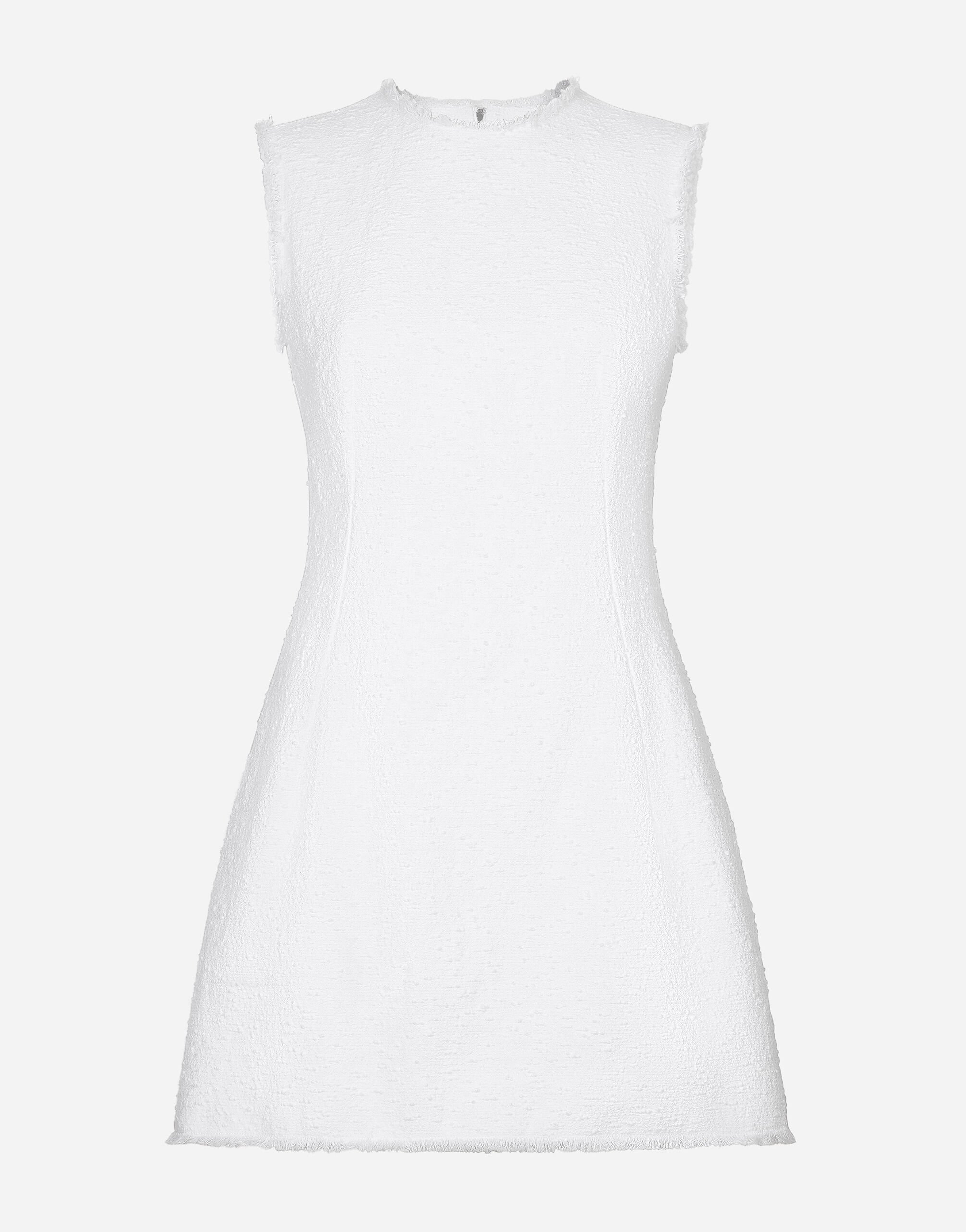 Dolce & Gabbana Short cotton raschel tweed dress Print F68A8TFPTAH