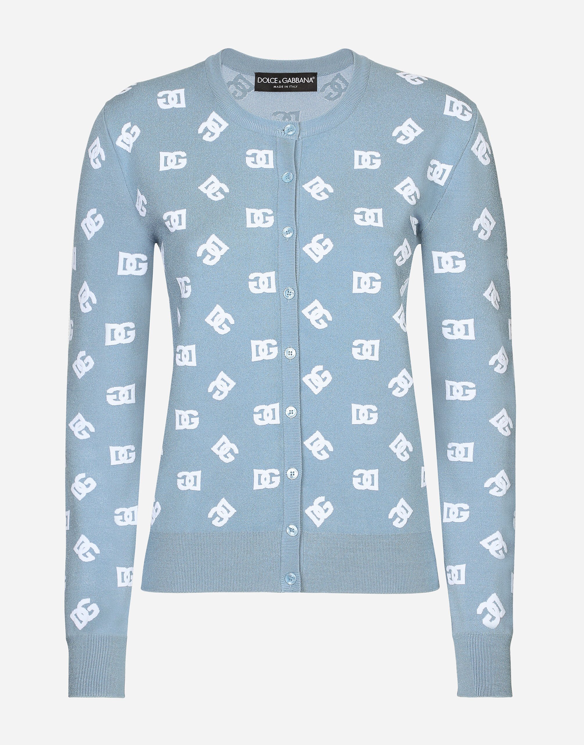 ${brand} Cardigan aus Viskose mit DG-Jacquardlogo ${colorDescription} ${masterID}