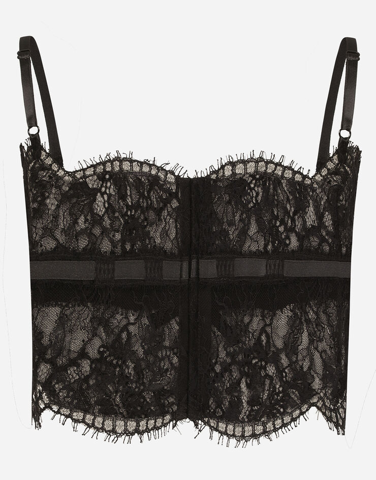 Dolce & Gabbana Top lingerie in pizzo Nero O7D98TONO88