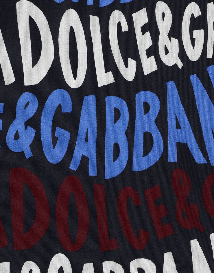 Dolce & Gabbana Sweat-shirt ras de cou en jersey avec logo Dolce&Gabbana Bleu L4JWKEHS7OX