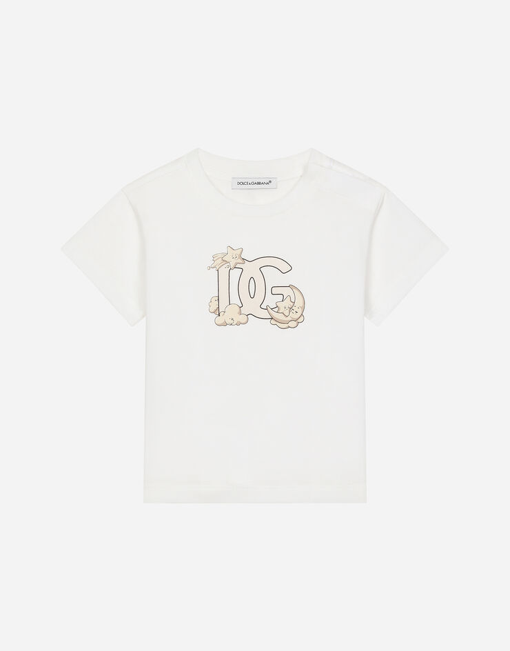 Dolce & Gabbana Jersey T-shirt with DG logo White L1JTEYG7N2G