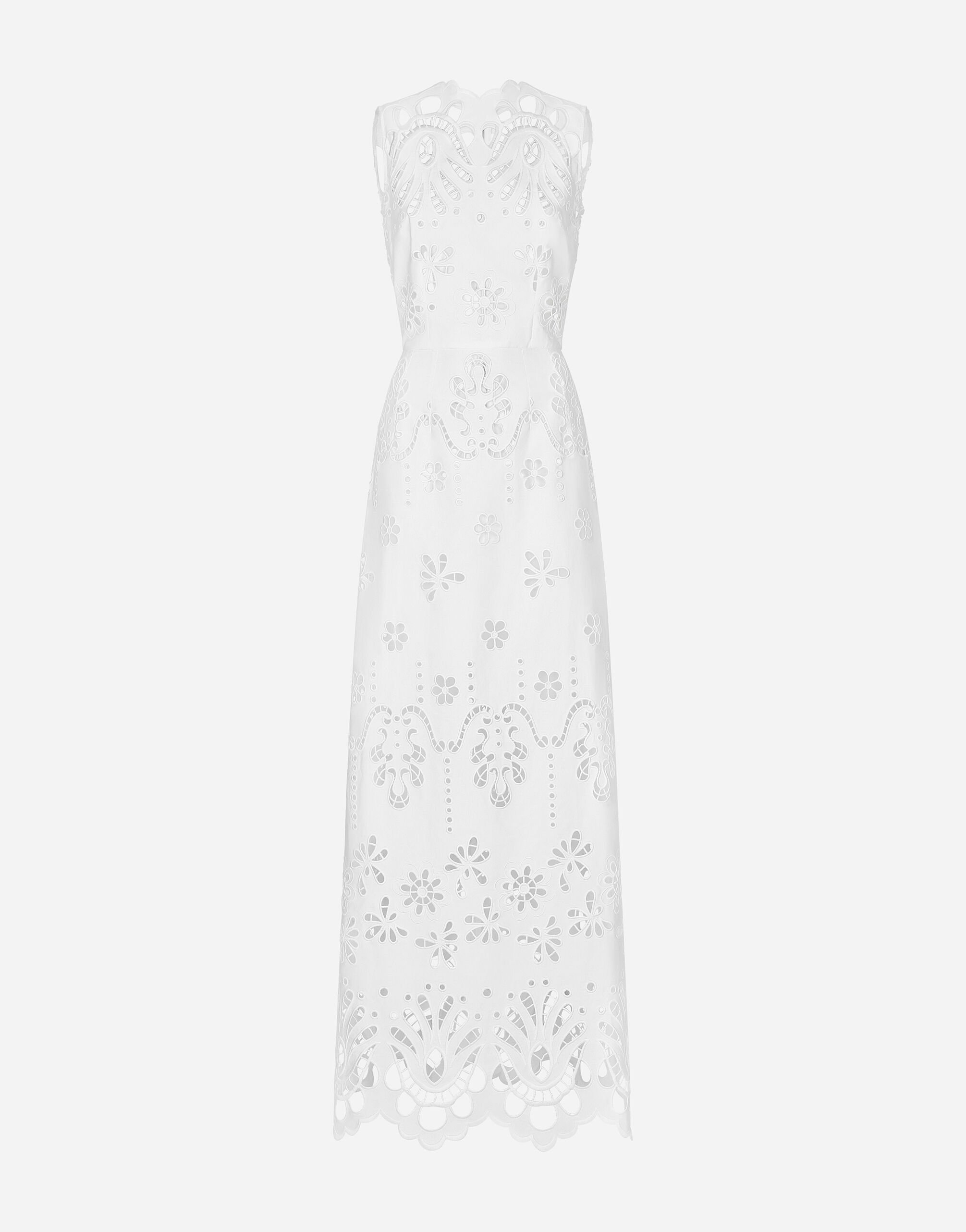 Dolce & Gabbana Long cotton dress with cut-out detailing White F6JIHZGDCJR