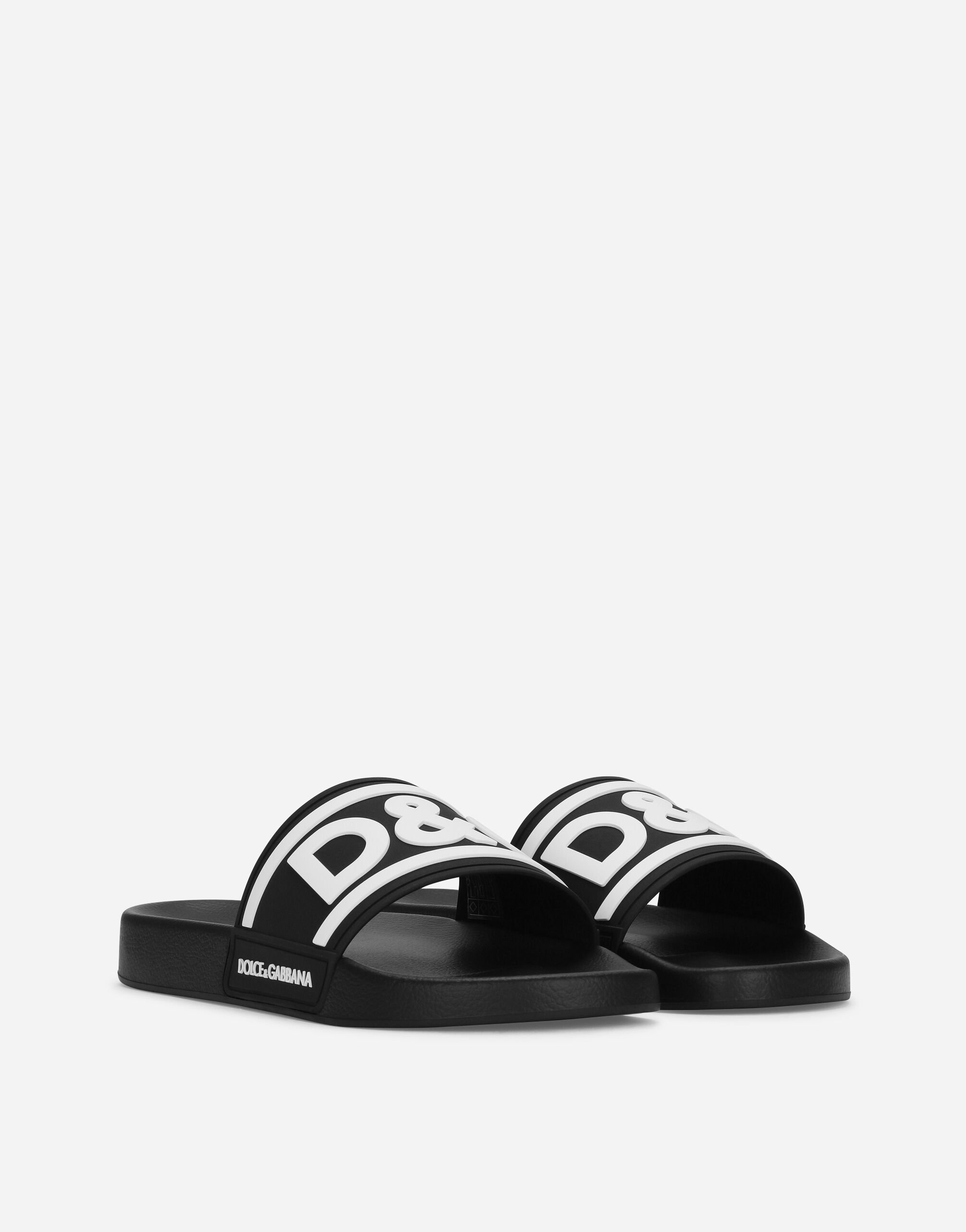 マルチカラーのメンズ Rubber beachwear sliders with DG logo ...