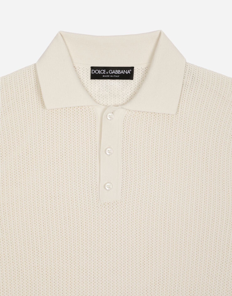 Dolce&Gabbana Polo de algodón con etiqueta con logotipo Blanco GXP68TJBCAB