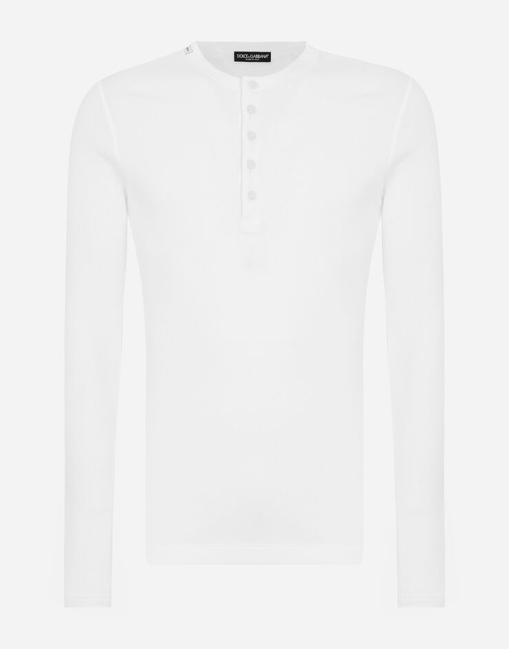 Dolce & Gabbana Camiseta panadera de algodón acanalada Blanco G8LA8TFU7AV