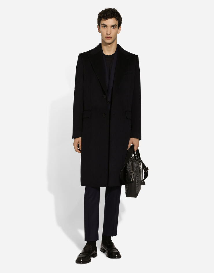 Dolce & Gabbana Single-breasted cashmere coat Blue G039ATGI248