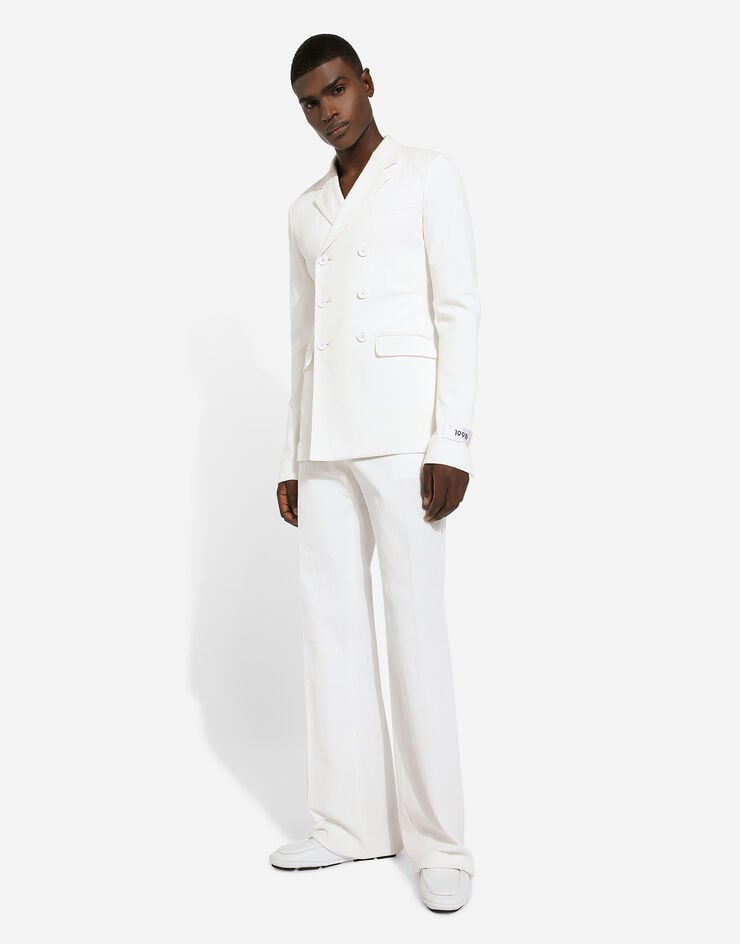 Dolce & Gabbana Sartoriale Hose aus Baumwollstretch White GP06GTFU9AT
