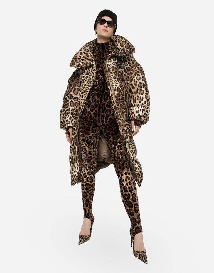 Dolce&Gabbana Chenille jumpsuit with jacquard leopard design Multicolor F6ANQTFJ7D5