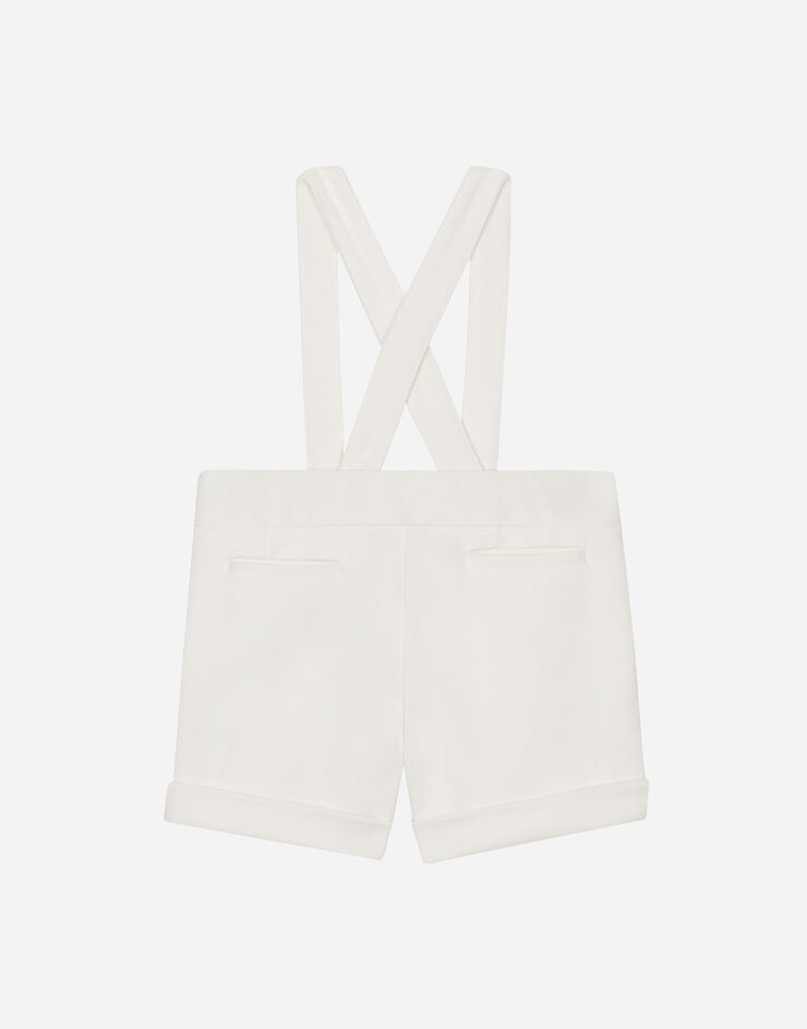 Textured jersey dungarees in White for