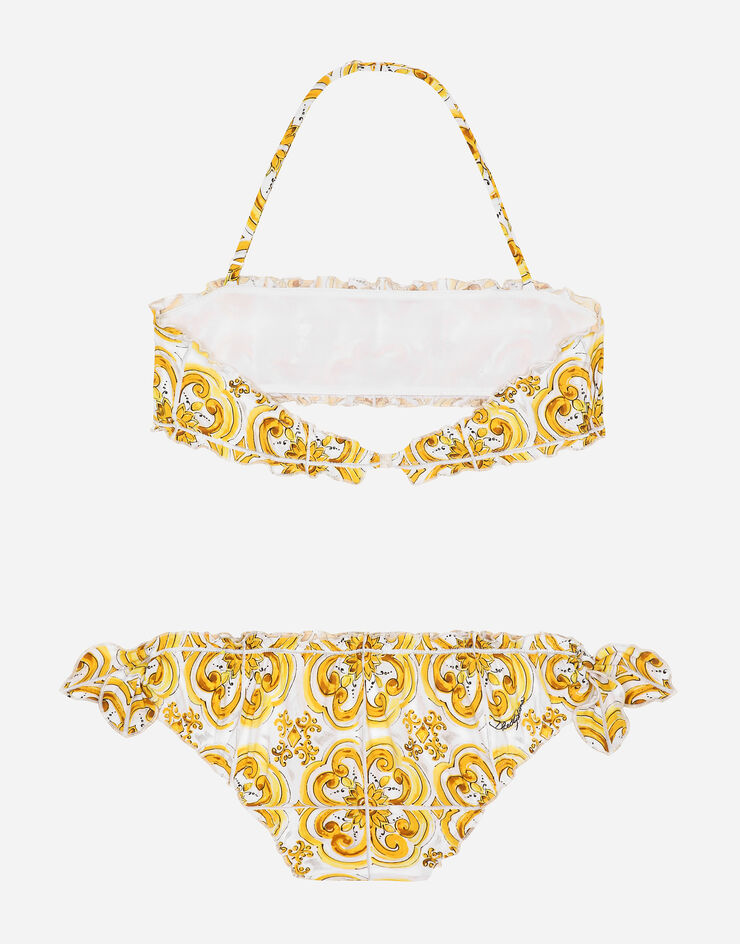 Dolce & Gabbana Bikini à imprimé majoliques jaunes Imprimé L5J852ON00X