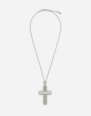 Dolce & Gabbana KIM DOLCE&GABBANA Halskette mit Kreuz aus Kristall-Strasssteinen Schwarz BB6002AI413